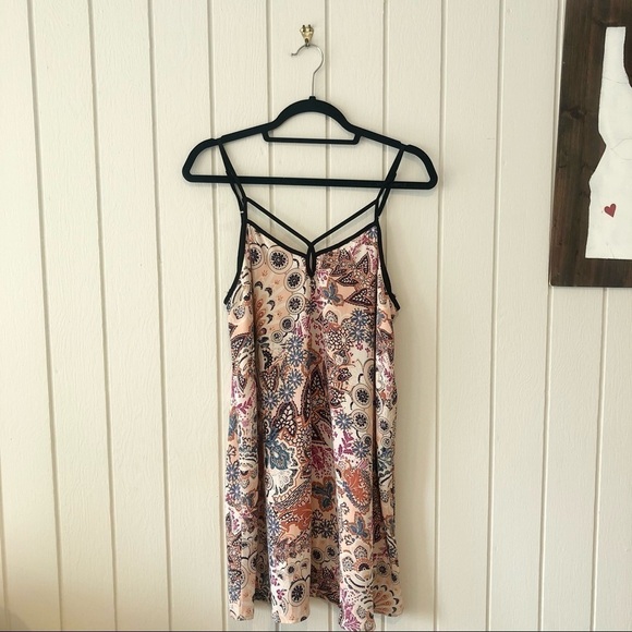 Lush Pink Boho Mini Shift Printed Flowy Dress - Picture 2 of 7